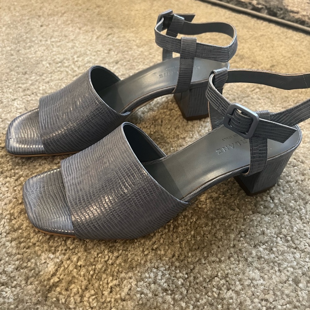 Everlane Block Heel Sandal - Dusty Blue